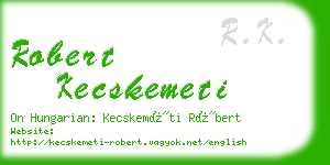 robert kecskemeti business card